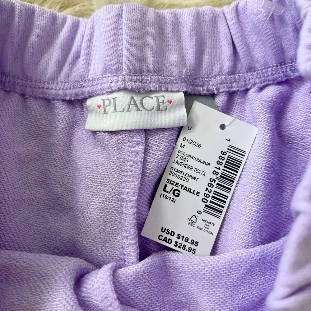 NWT The Children's Place Girls Pull-On Graphic French Terry Shorts Size L 10 12 - Picture 3 of 4